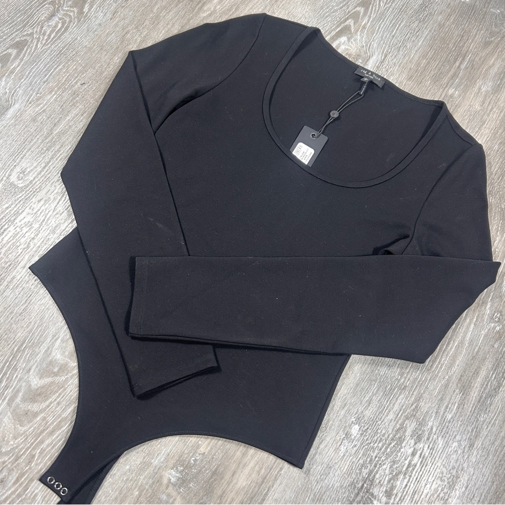RAG & BONE Lily Scoop Neck Long Sleeve Stretch Bodysuit Top Nordstrom M NWT $175